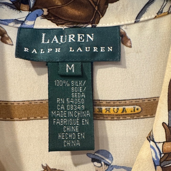 Lauren Equestrian Print Cream Shirt - Picture 2 of 8